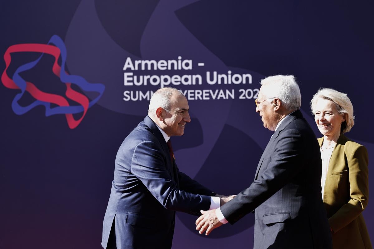 Никол Пашинян, Антониу Кошта, Урсула фон дер Ляйен. Фото: пресс-служба премьер-министра Армении